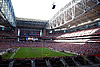 View of the field from inside the crowded Arizona cardinals stadium on game day