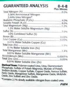 Fertilizer label