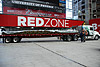 Truck deliver sod for the field at the Arizona Cardinals Stadium